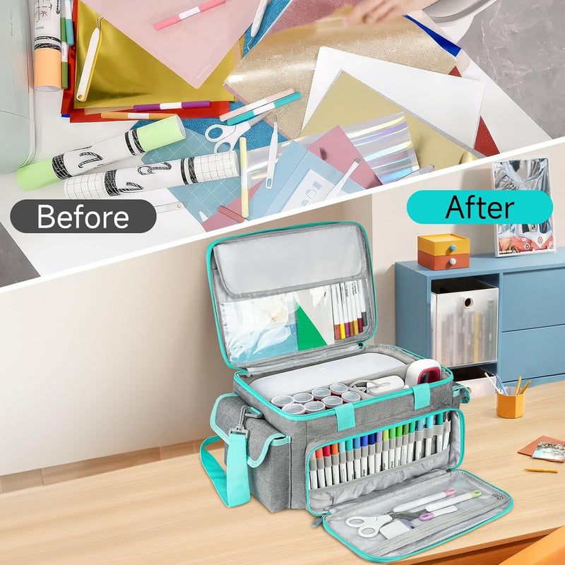 LEFORZ Carrying Case Compatible with Cricut Joy Xtra,Protable Travel Storage Bag with Removable Dividers Fits for Cricut Joy Xtra Accessories and Supplies - Image 5